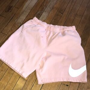 Nike Light Pink Cotton Shorts with White Swoosh